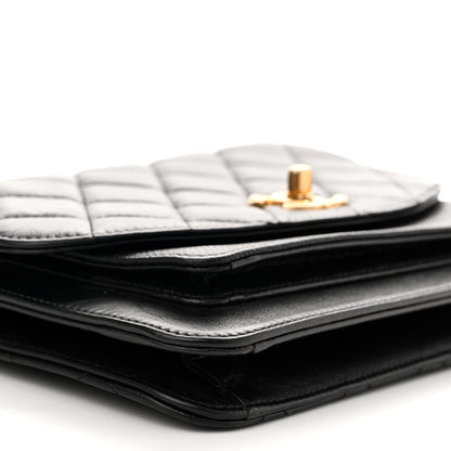 Chanel Calfskin Caviar Quilted Chain Handle Flap Black 9 of 14