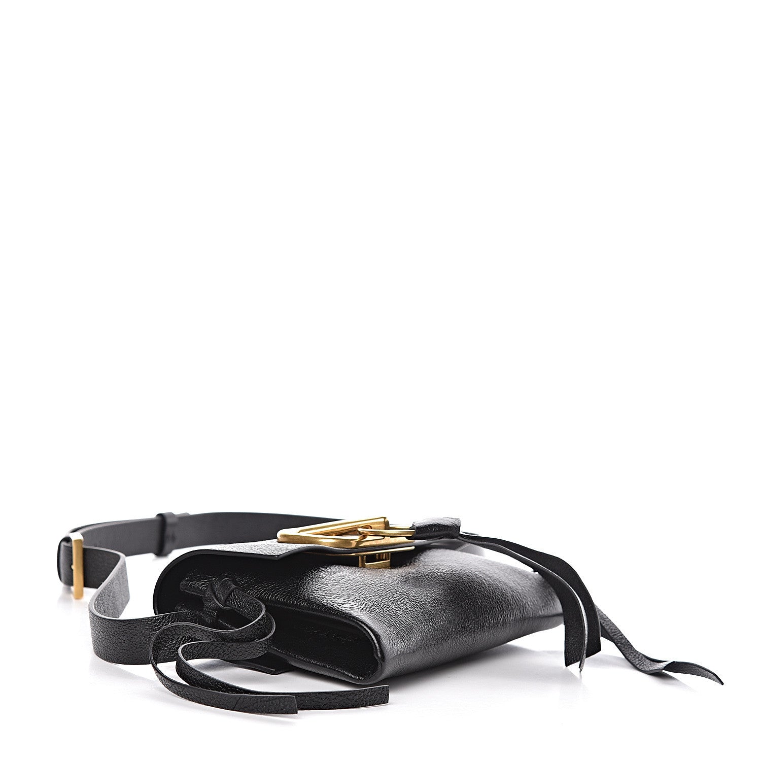 Valentino Garavani Textured Patent Calfskin VRing Belt Bag 95 Black 4 of 9