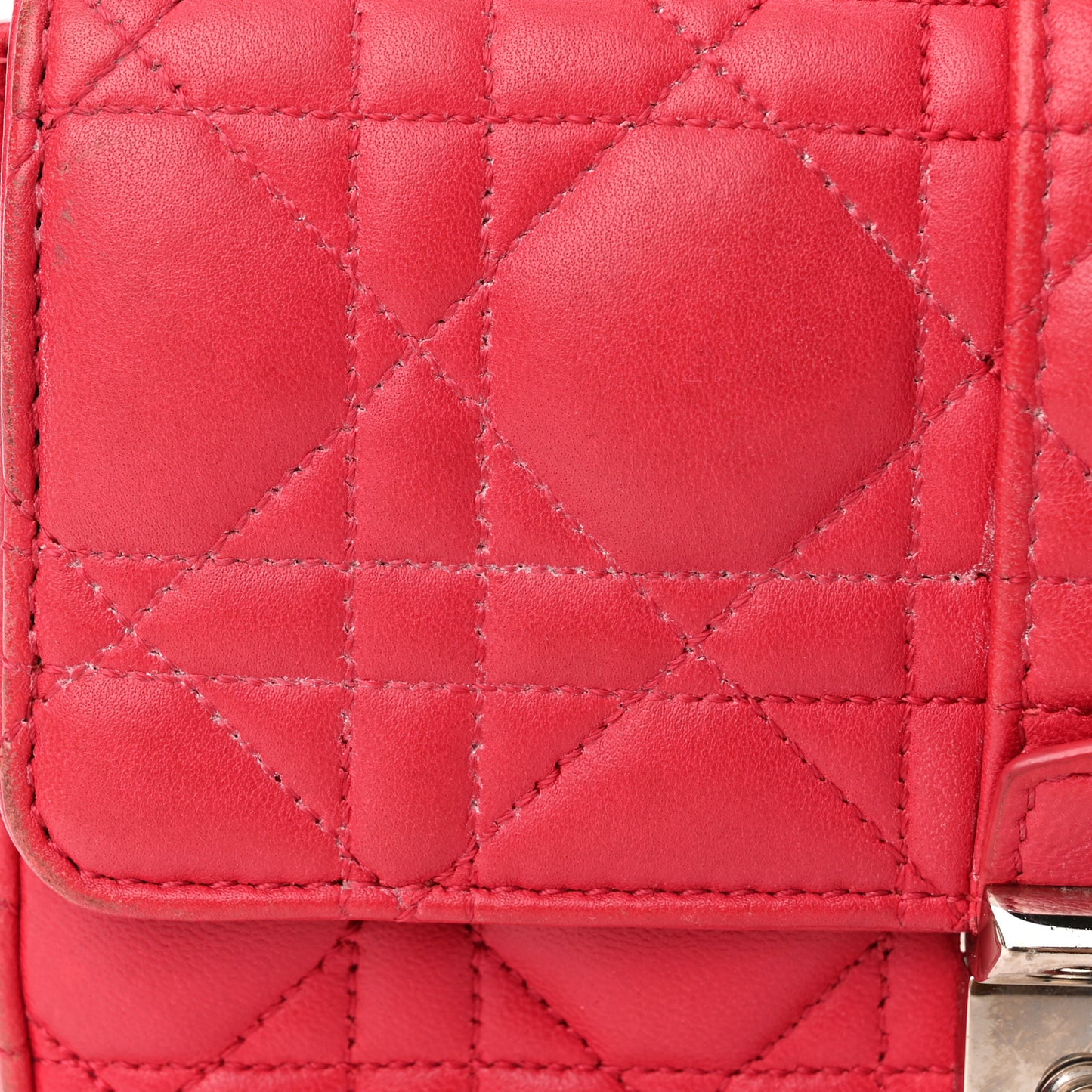 Lambskin Cannage Miss Dior Promenade Pouch Fuchsia