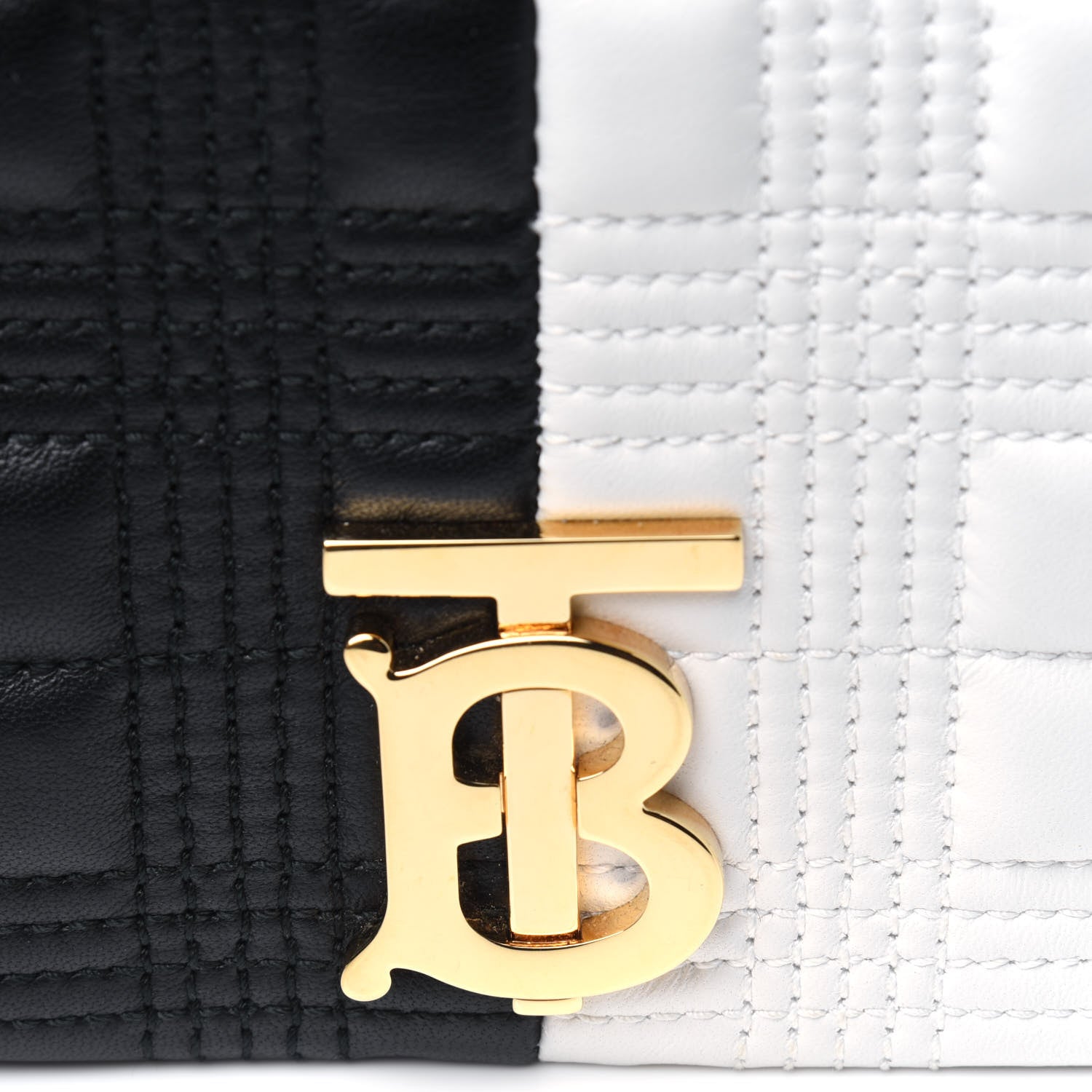 Burberry Lambskin Quilted Small Lola Bag White Black 15 of 15