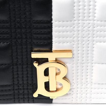 Burberry Lambskin Quilted Small Lola Bag White Black 15 of 15