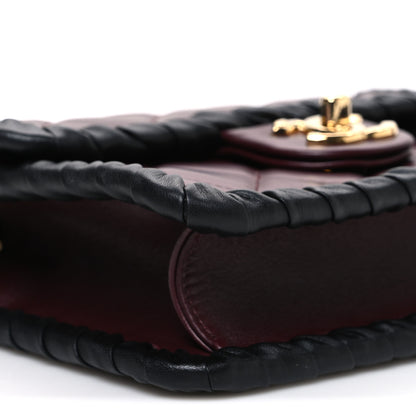 Chanel Lambskin Calfskin Braided Mini My Own Frame Flap Dark Burgundy Black 9 of 10