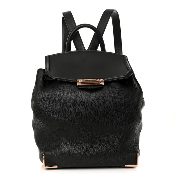 Alexander Wang Pebbled Calfskin Prisma Skeletal Backpack Black Rose Gold Hardware 1733961 – FASHIONPHILE