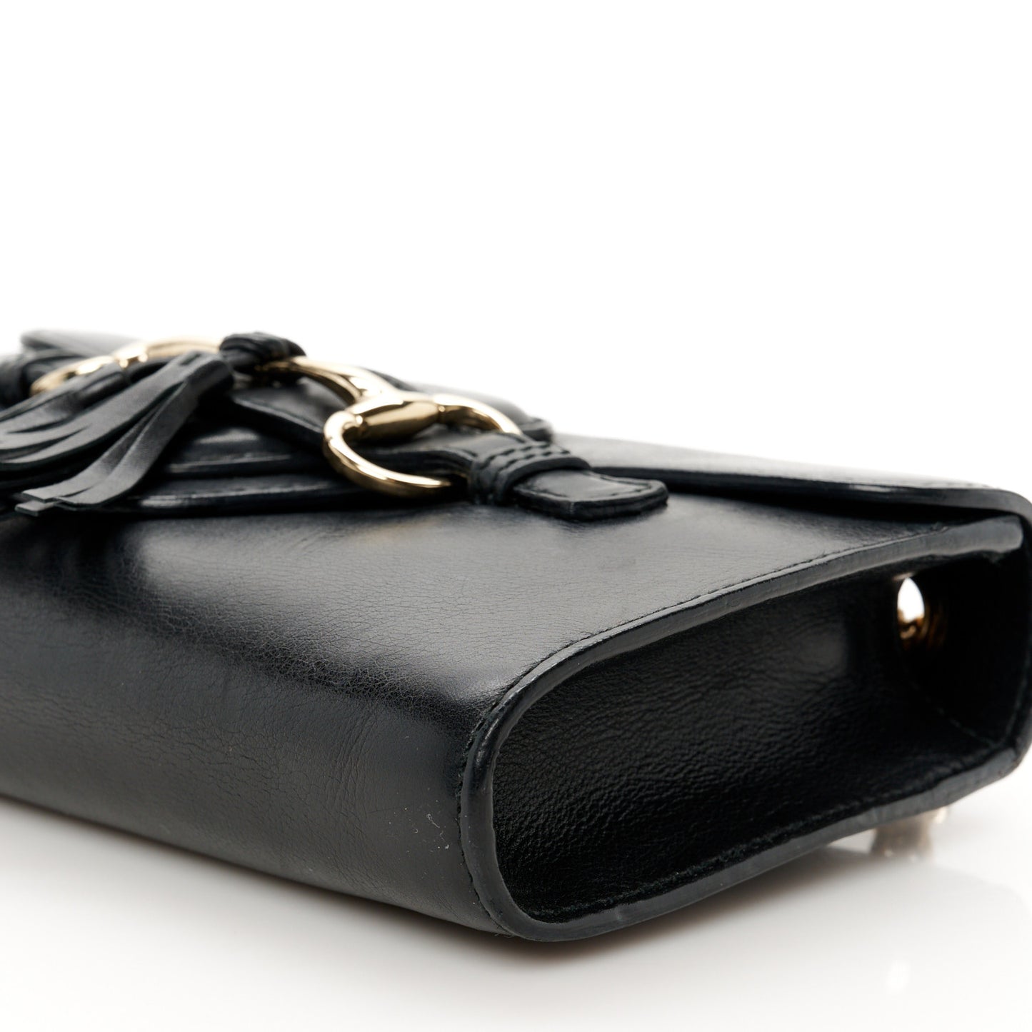 Smooth Calfskin Small Emily Chain Shoulder Bag Black