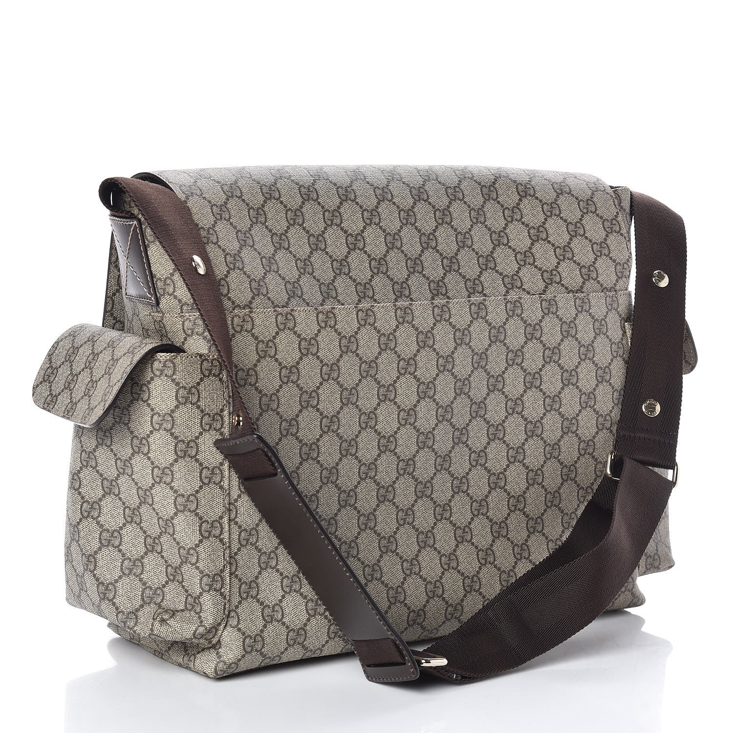 Gucci GG Plus Monogram Messenger Diaper Bag Dark Brown 3 of 11