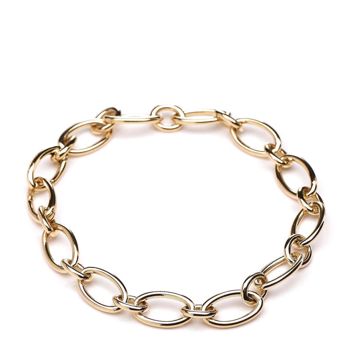 18K Yellow Gold Clasping Oval Link Bracelet