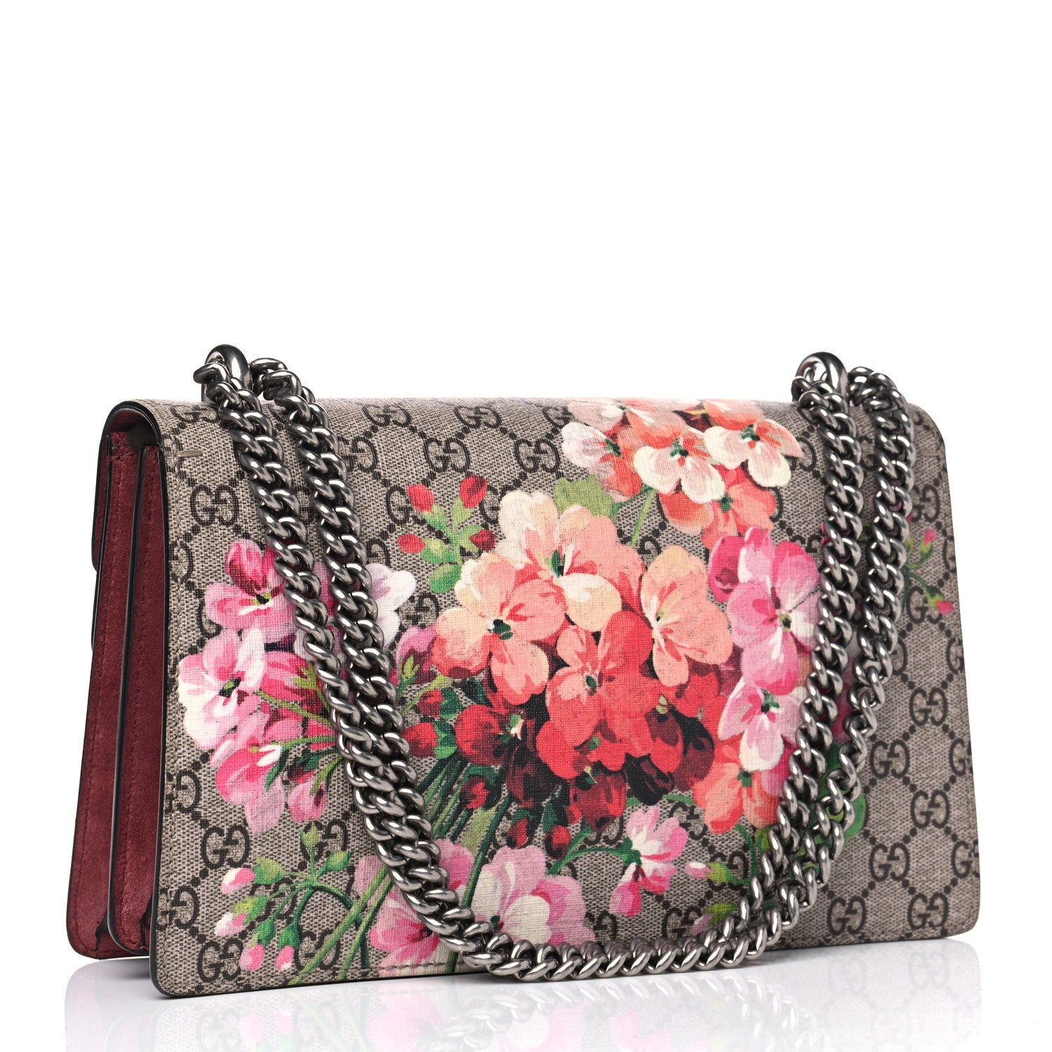 Gucci GG Supreme Monogram Blooms Small Dionysus Shoulder Bag Beige Multicolor Dry Rose 2 of 5
