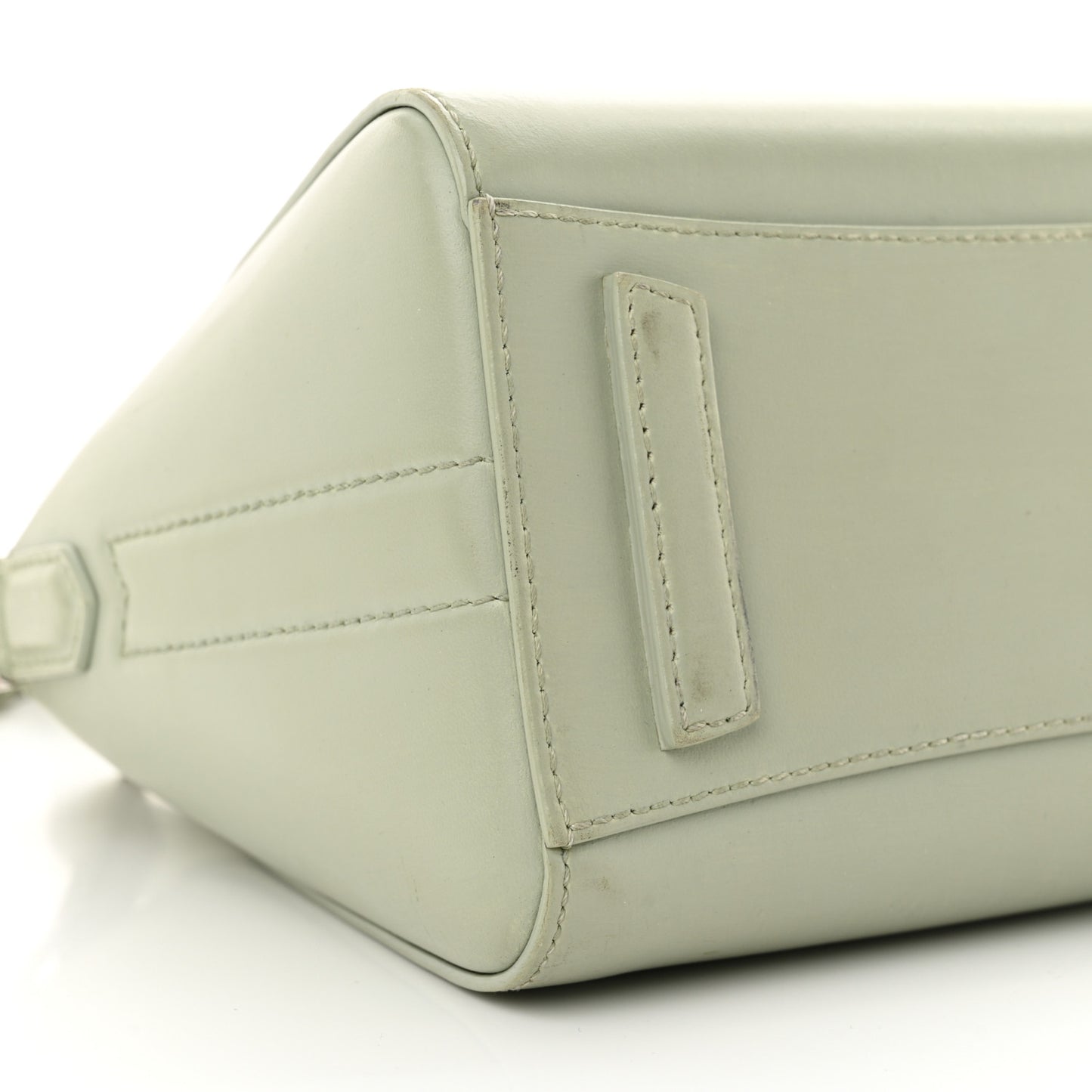 Shiny Lord Calfskin Mini Antigona Aqua Green