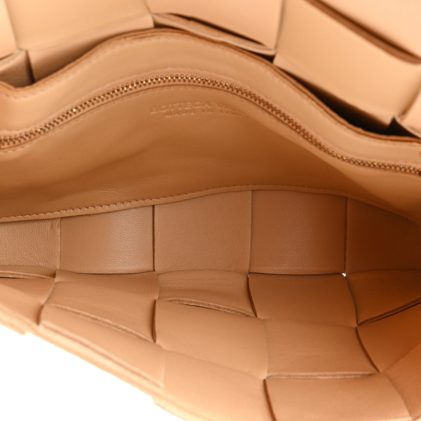 Lambskin Maxi Intrecciato Cassette Crossbody Bag Almond
