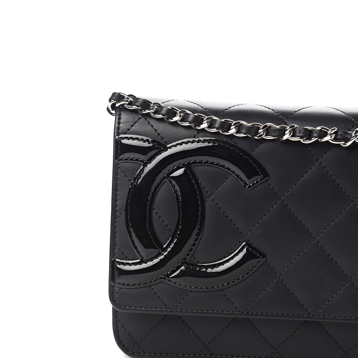 Chanel Calfskin Quilted Cambon Wallet On Chain WOC Black 14 of 15