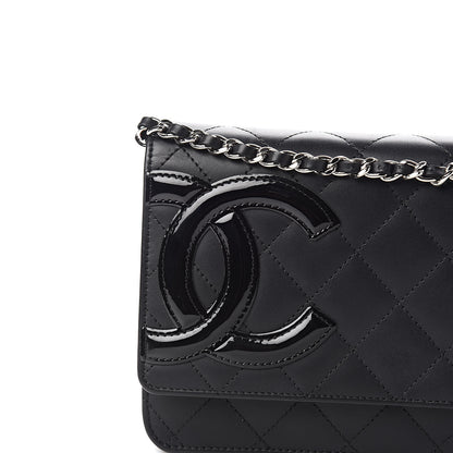 Chanel Calfskin Quilted Cambon Wallet On Chain WOC Black 14 of 15