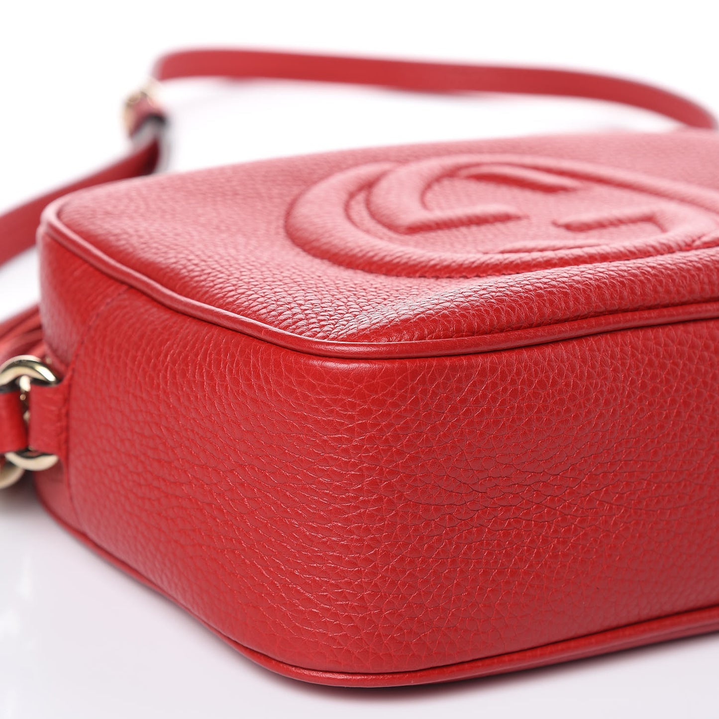 Pebbled Calfskin Small Soho Disco Bag Tabasco Red