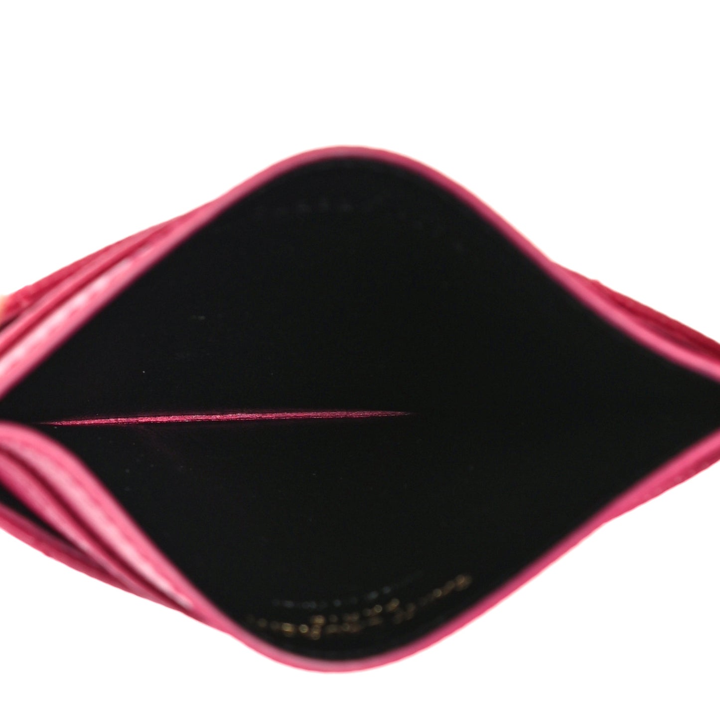 Grain De Poudre Matelasse Chevron Monogram Credit Card Case Fresh Fuxia