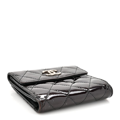 Chanel Patent Quilted Brilliant Compact Wallet Black 4 of 11