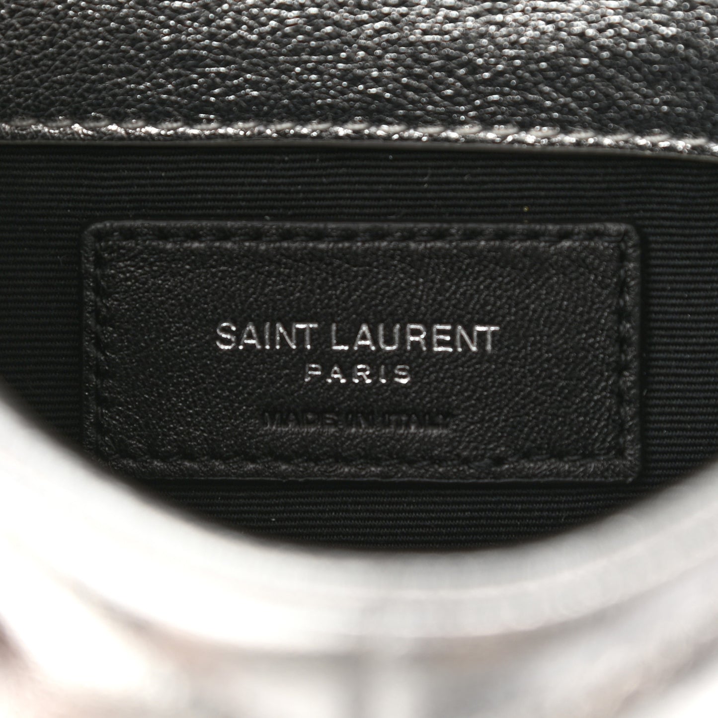 Metallic Lambskin Monogram Loulou Puffer Pouch Clutch Silver