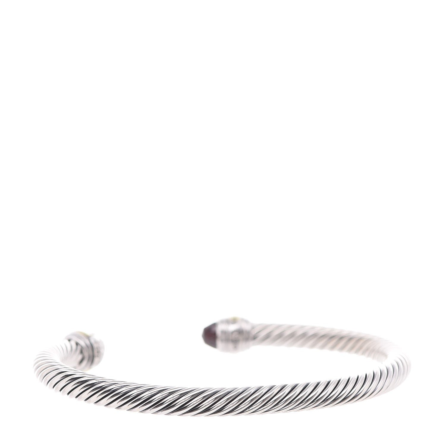 David Yurman Sterling Silver 14K Yellow Gold Garnet 5mm Cable Classics Bracelet 3 of 5