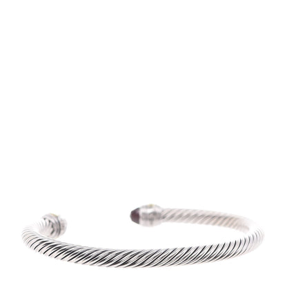 David Yurman Sterling Silver 14K Yellow Gold Garnet 5mm Cable Classics Bracelet 3 of 5