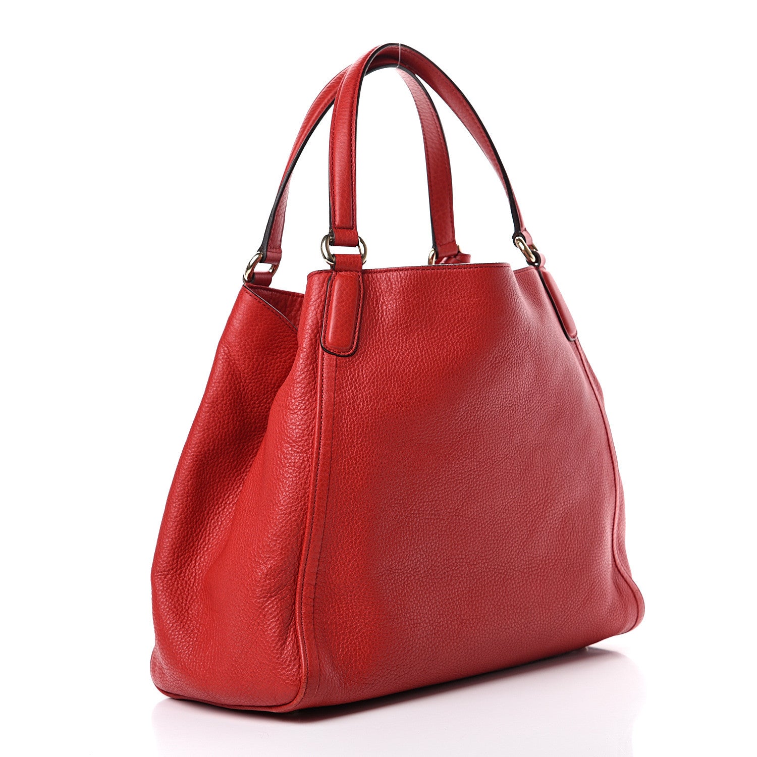 Gucci Pebbled Calfskin Medium Soho Shoulder Bag Red 2 of 14