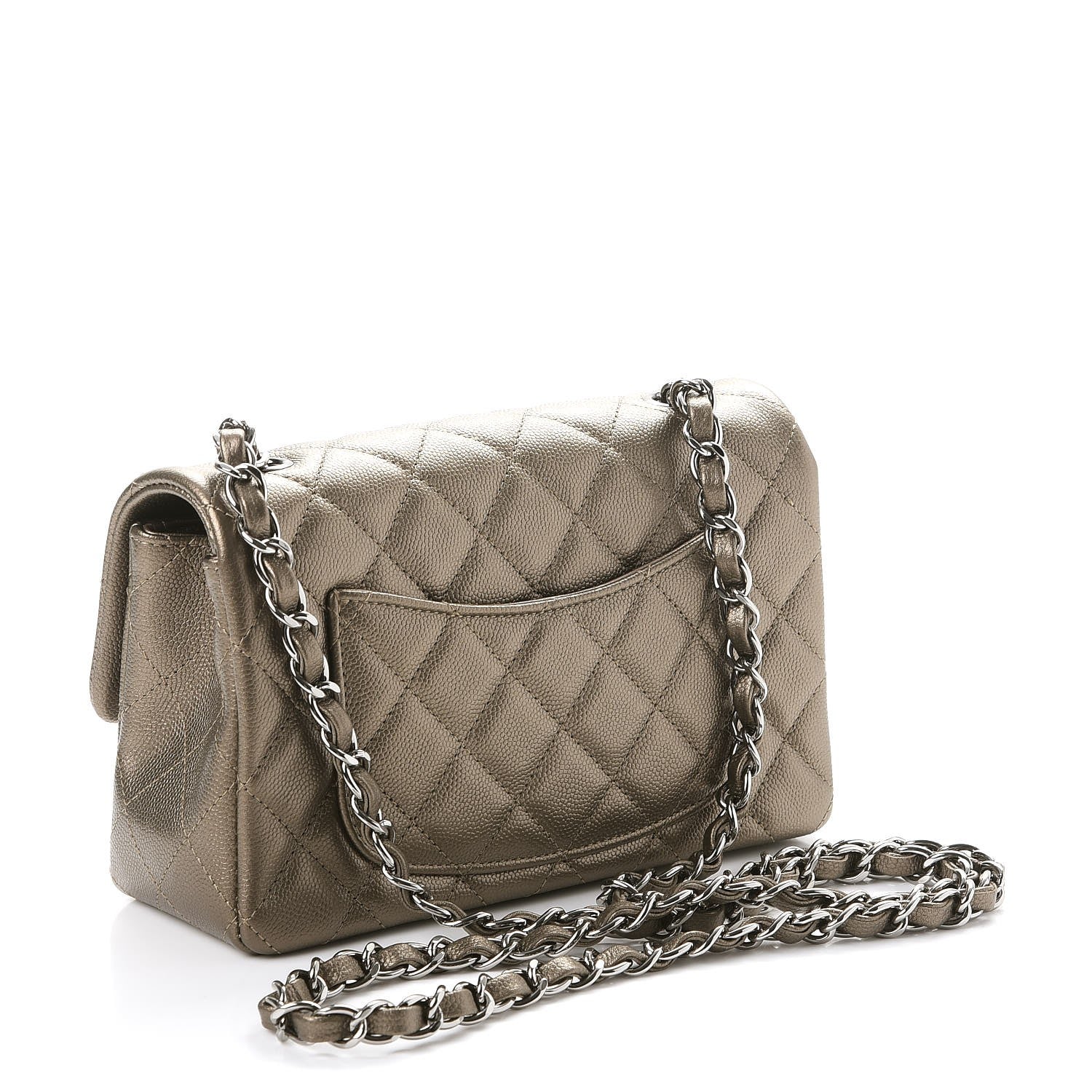 Chanel Iridescent Caviar Quilted Mini Rectangular Flap Bronze 3 of 8