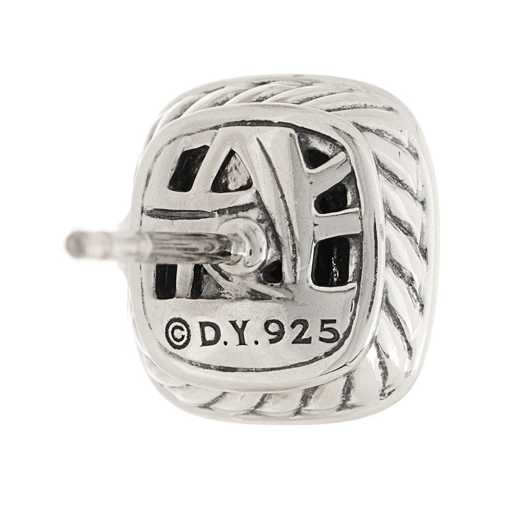 David Yurman Sterling Silver Diamond Black Onyx 5mm Petite Albion Earrings 4 of 4