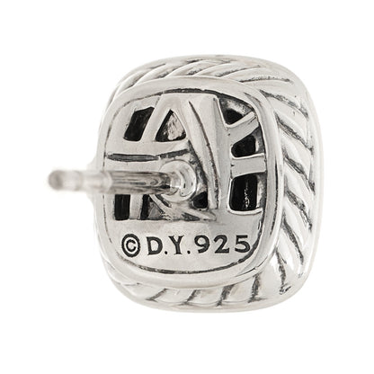 David Yurman Sterling Silver Diamond Black Onyx 5mm Petite Albion Earrings 4 of 4