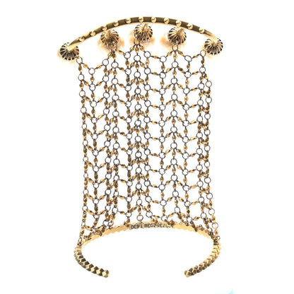 Gucci Metal Embellished Pearl Multi-Finger Ring Bracelet Gold 3 of 4