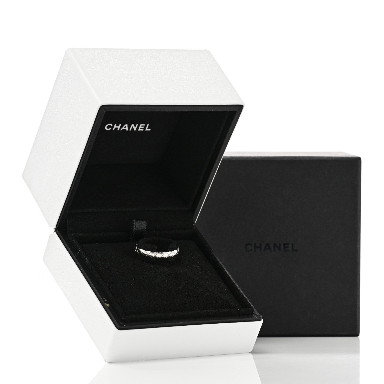 Chanel 18K White Gold Mini Coco Crush Ring 56 7.5 6 of 6