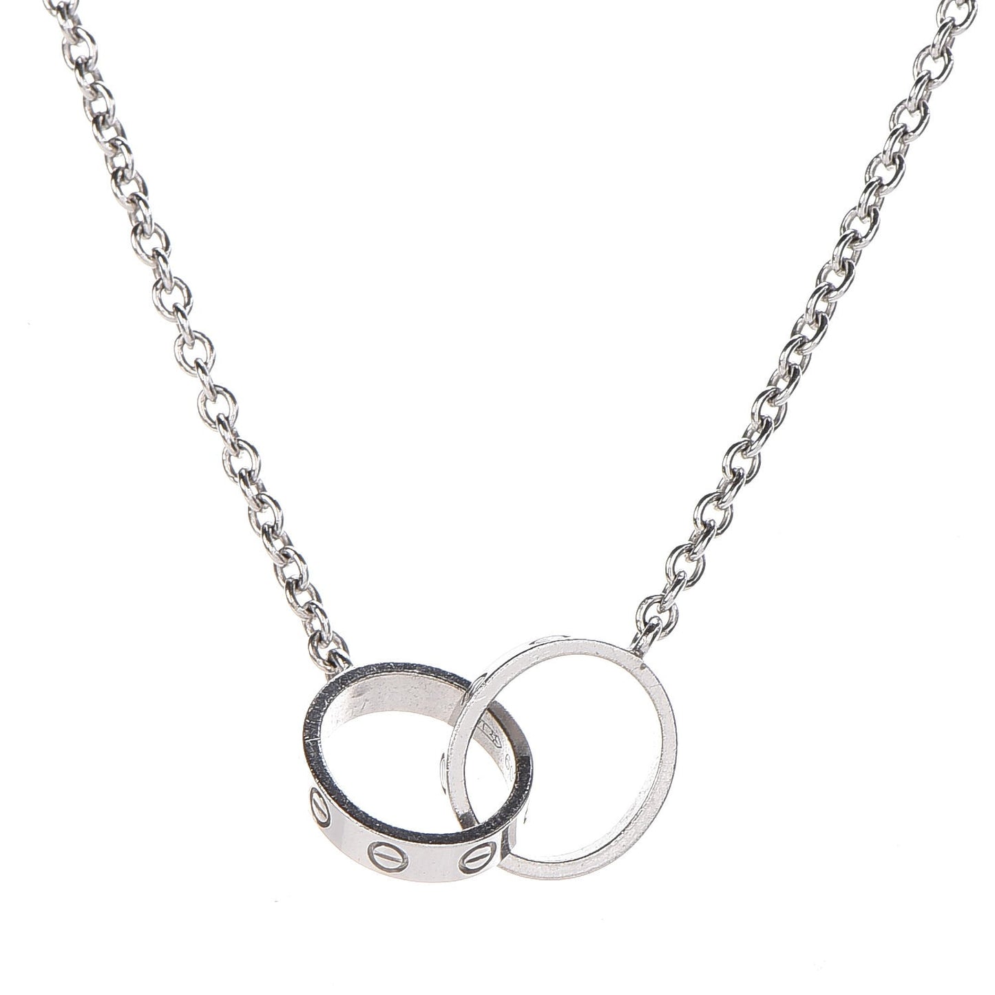 18K White Gold Interlocking LOVE Necklace
