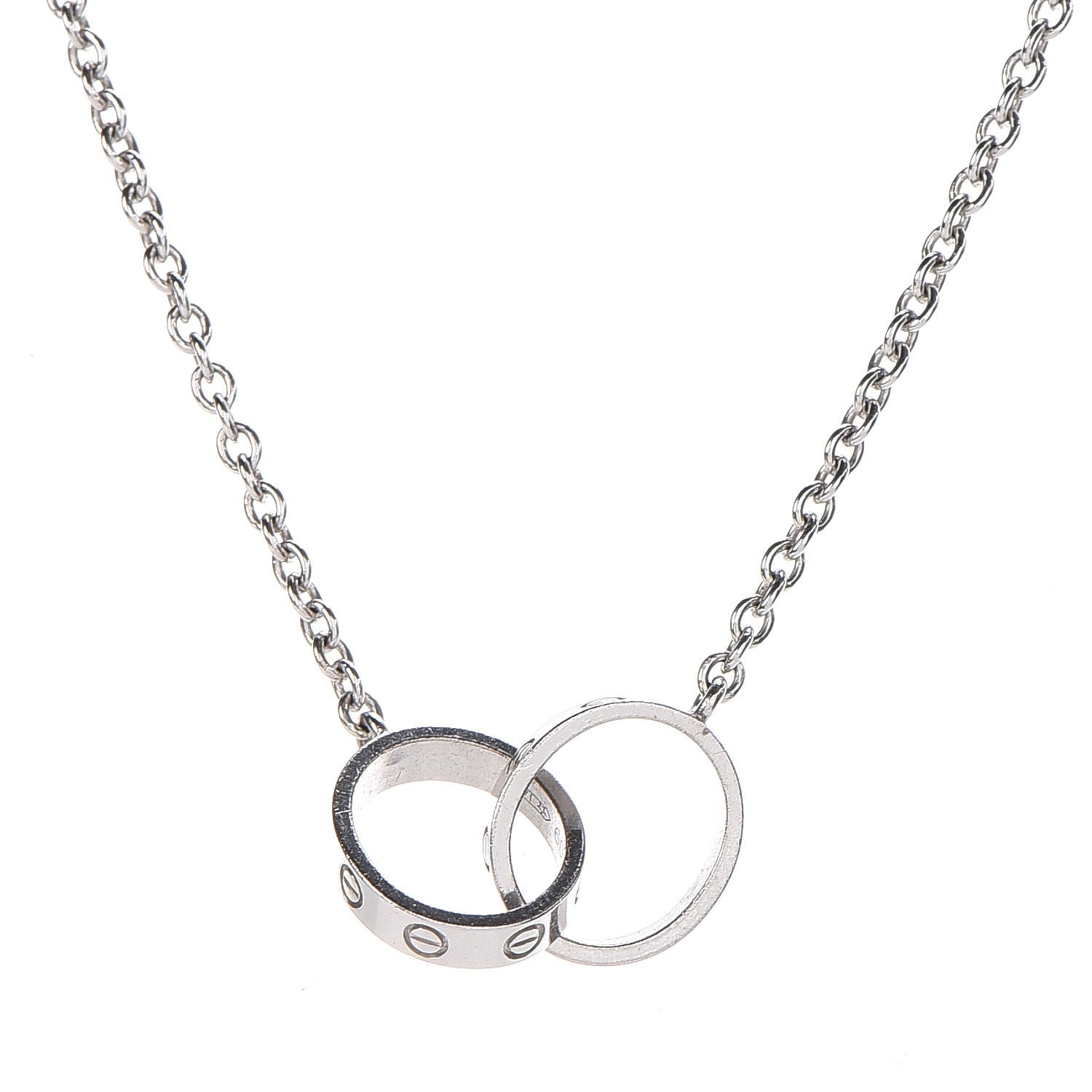 Cartier 18K White Gold Interlocking LOVE Necklace 4 of 8