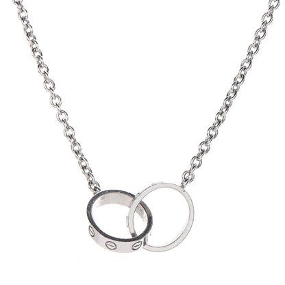 Cartier 18K White Gold Interlocking LOVE Necklace 4 of 8