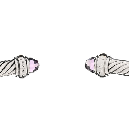 David Yurman Sterling Silver 18K Yellow Gold Amethyst 4mm Cable Classics Bracelet 3 of 4