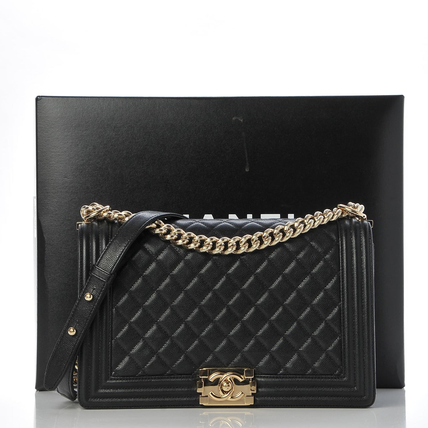 Caviar Quilted New Medium Boy Flap Black