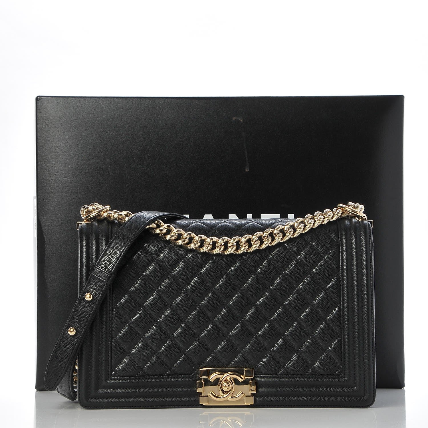 Chanel Caviar Quilted New Medium Boy Flap Black 10 of 10