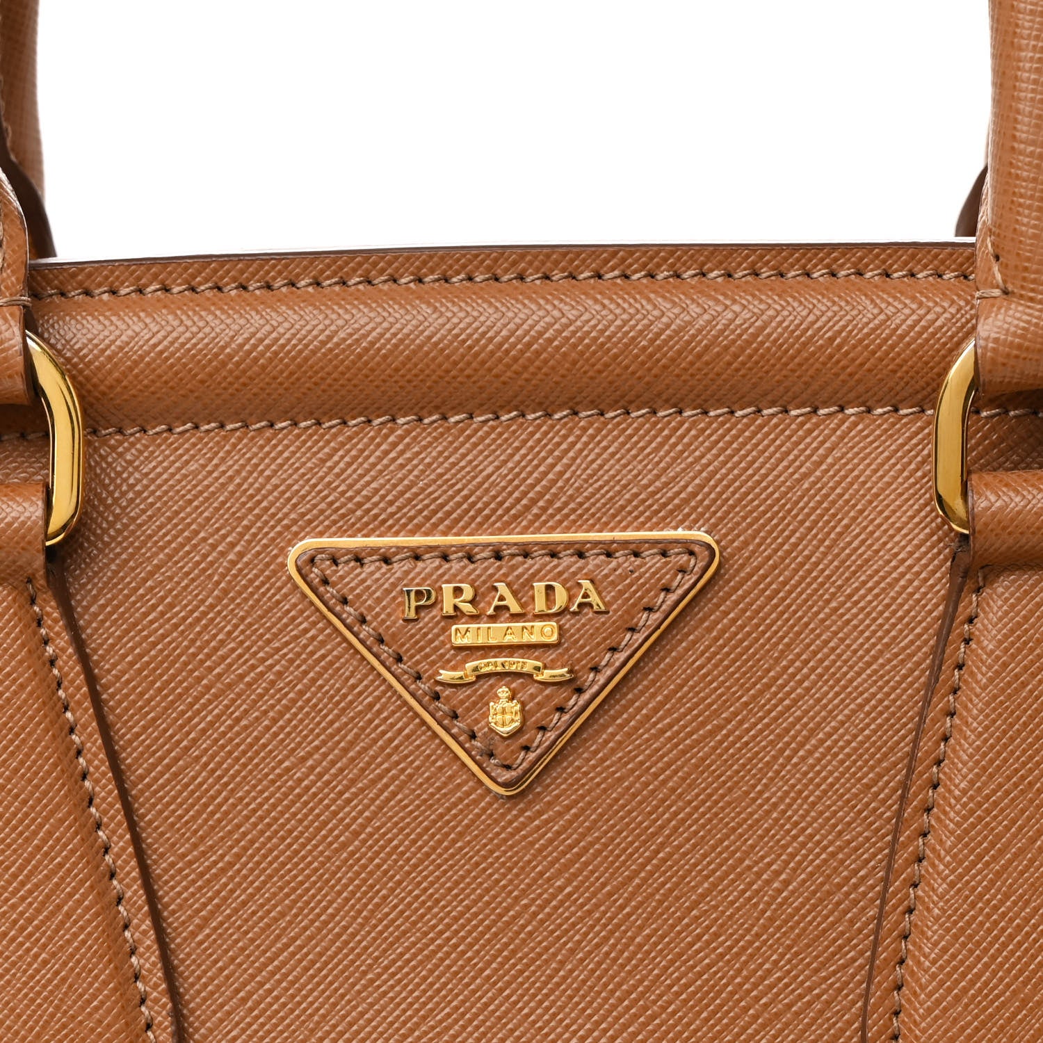 Prada Saffiano Lux Parabole Tote Caramel 10 of 17