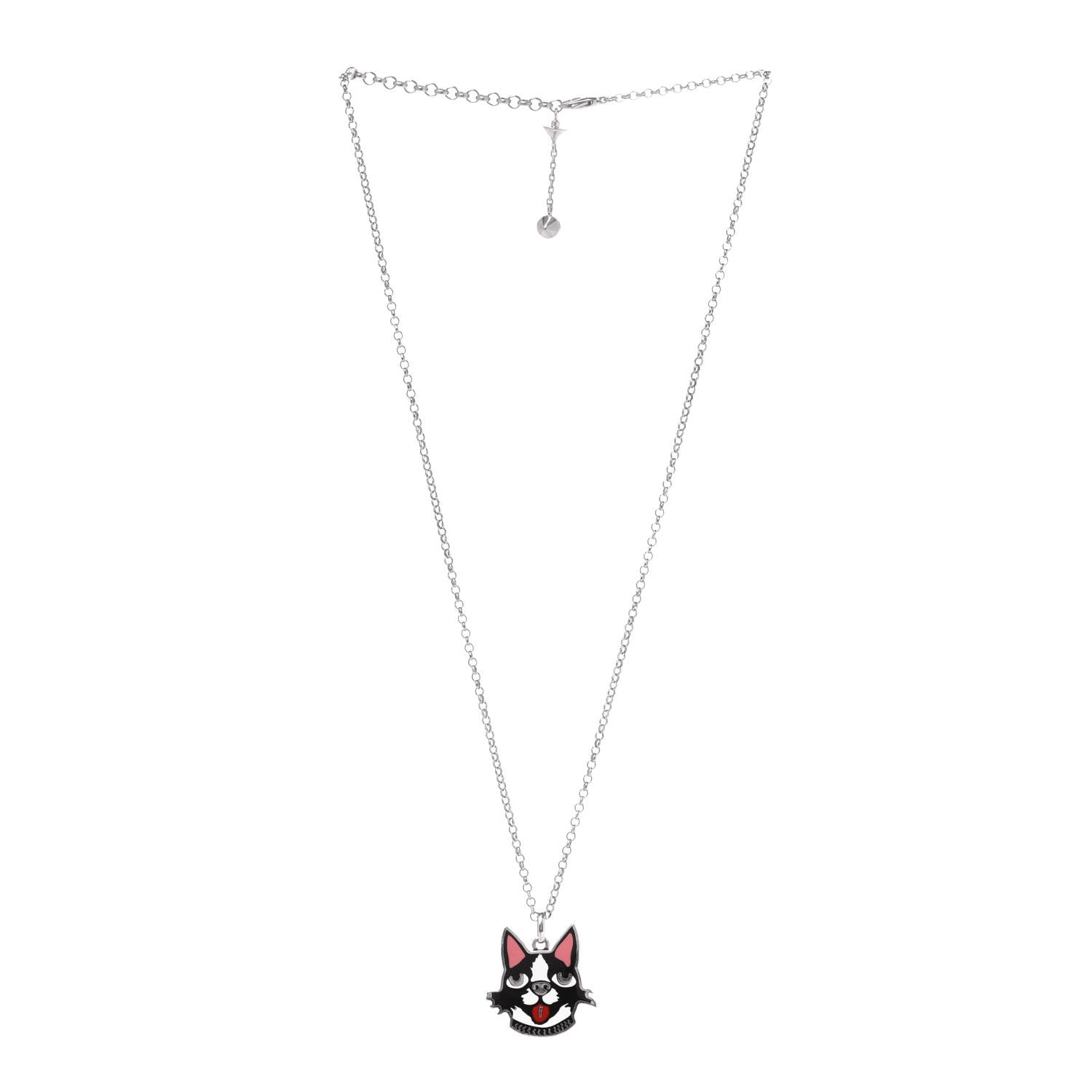 Gucci Sterling Silver Enamel Bosco Pendant Necklace 3 of 7