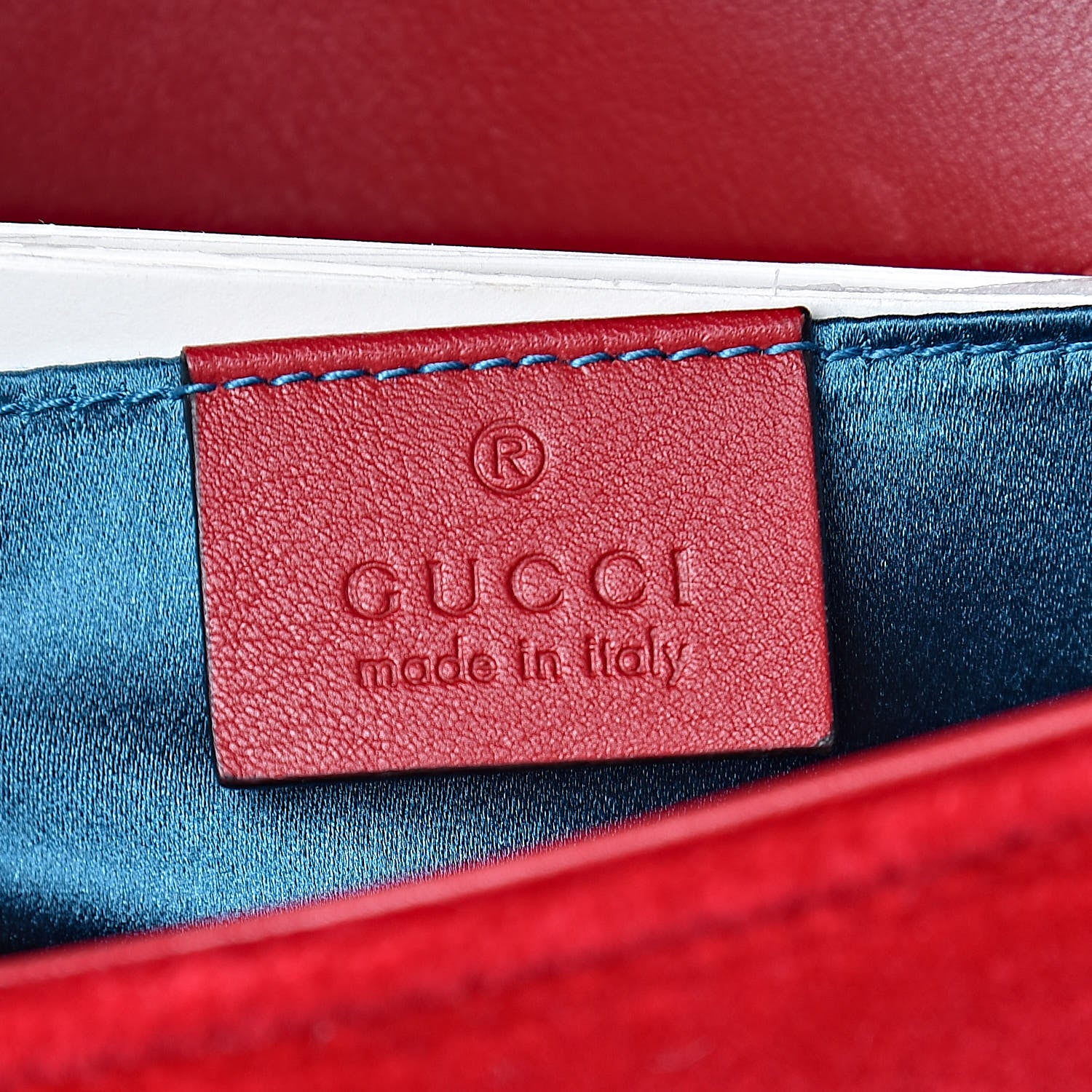 Gucci Velvet Matelasse Mini GG Marmont Shoulder Bag Hibiscus Red 6 of 10