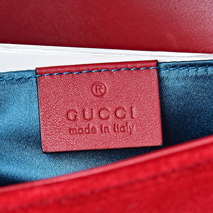 Gucci Velvet Matelasse Mini GG Marmont Shoulder Bag Hibiscus Red 6 of 10