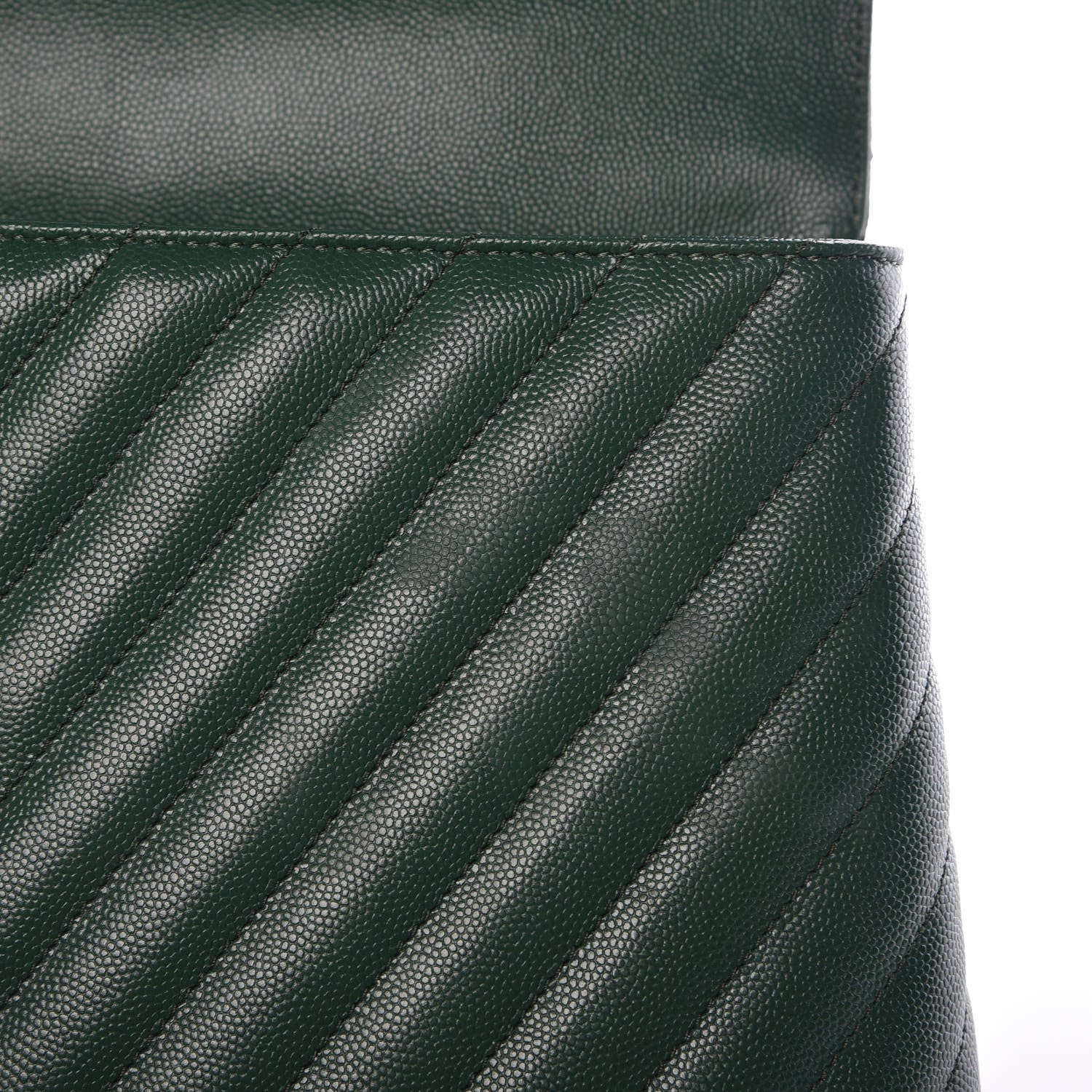Chanel Caviar Chevron Quilted Medium Coco Handle Flap Green 11 of 11