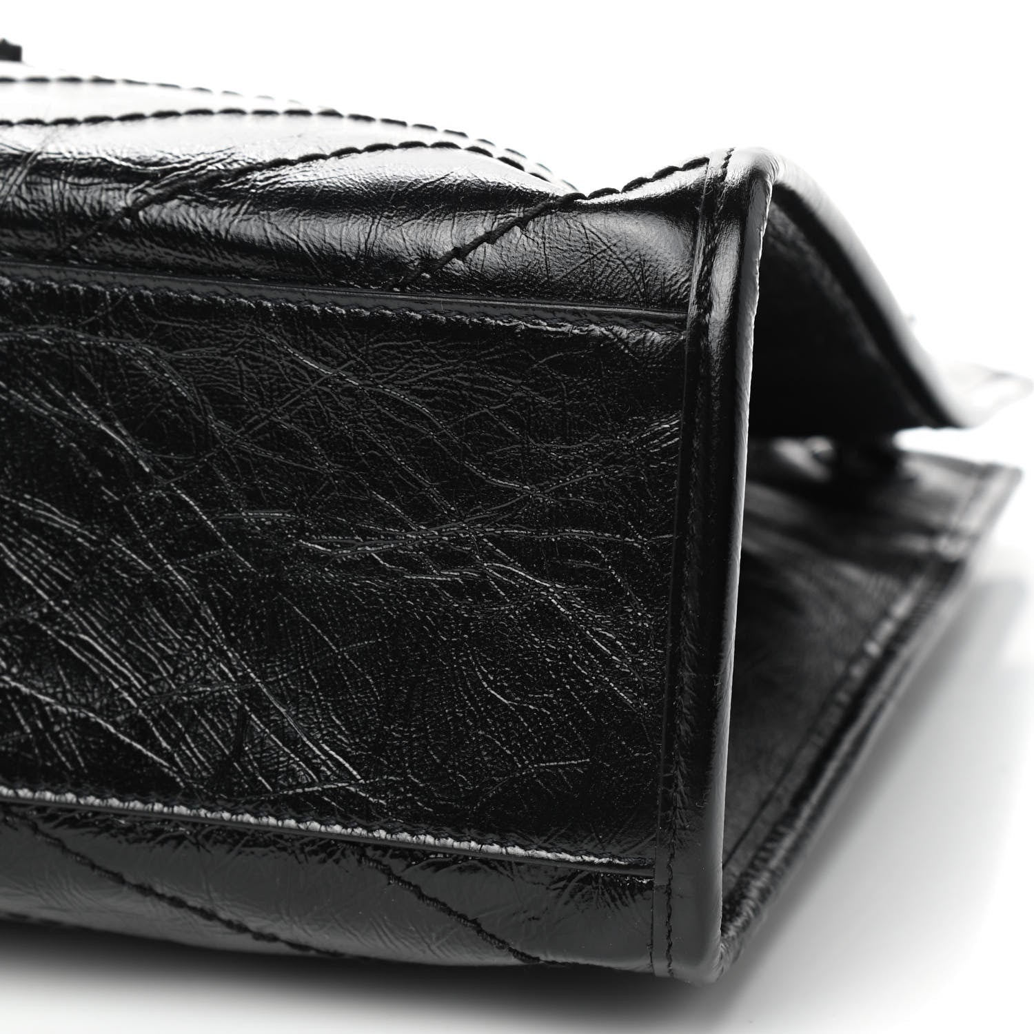 Saint Laurent Crinkled Calfskin Matelasse Monogram Medium Niki Shopper Tote Black 7 of 9