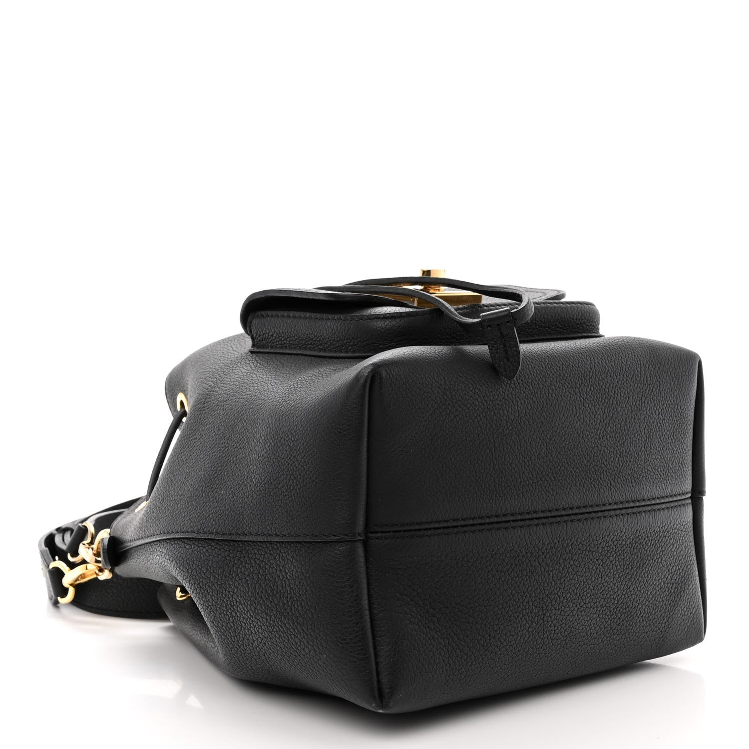 Louis Vuitton Calfskin Lockme Bucket MM Black 4 of 9