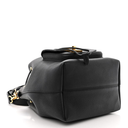 Louis Vuitton Calfskin Lockme Bucket MM Black 4 of 9