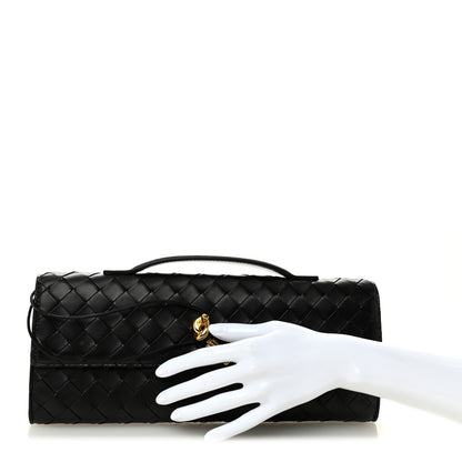 Bottega Veneta Nappa Intrecciato Long Andiamo Top Handle Clutch Black 2 of 9