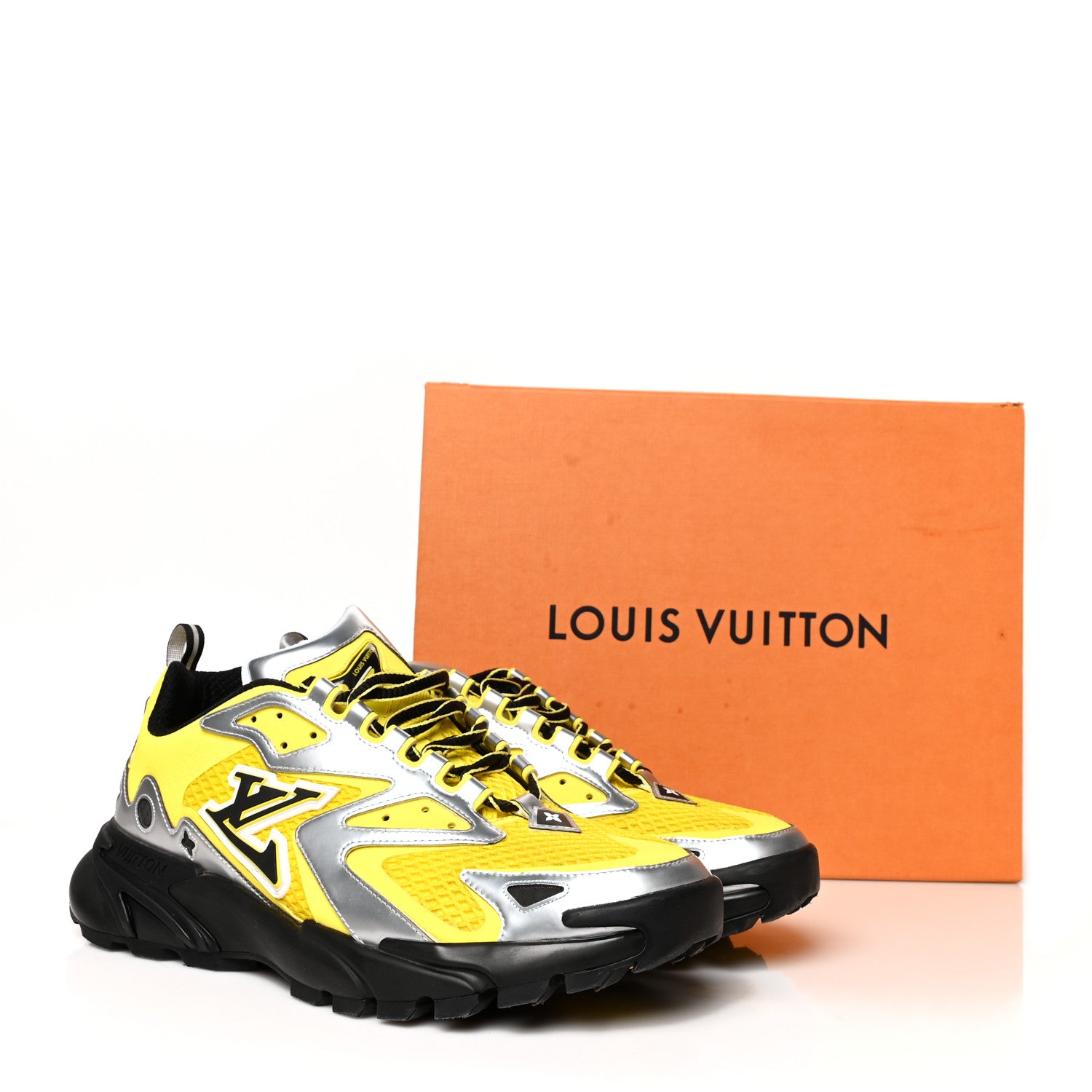 Louis Vuitton Mesh Suede Mens LV Runner Tatic Sneakers 9 Yellow 9 of 9
