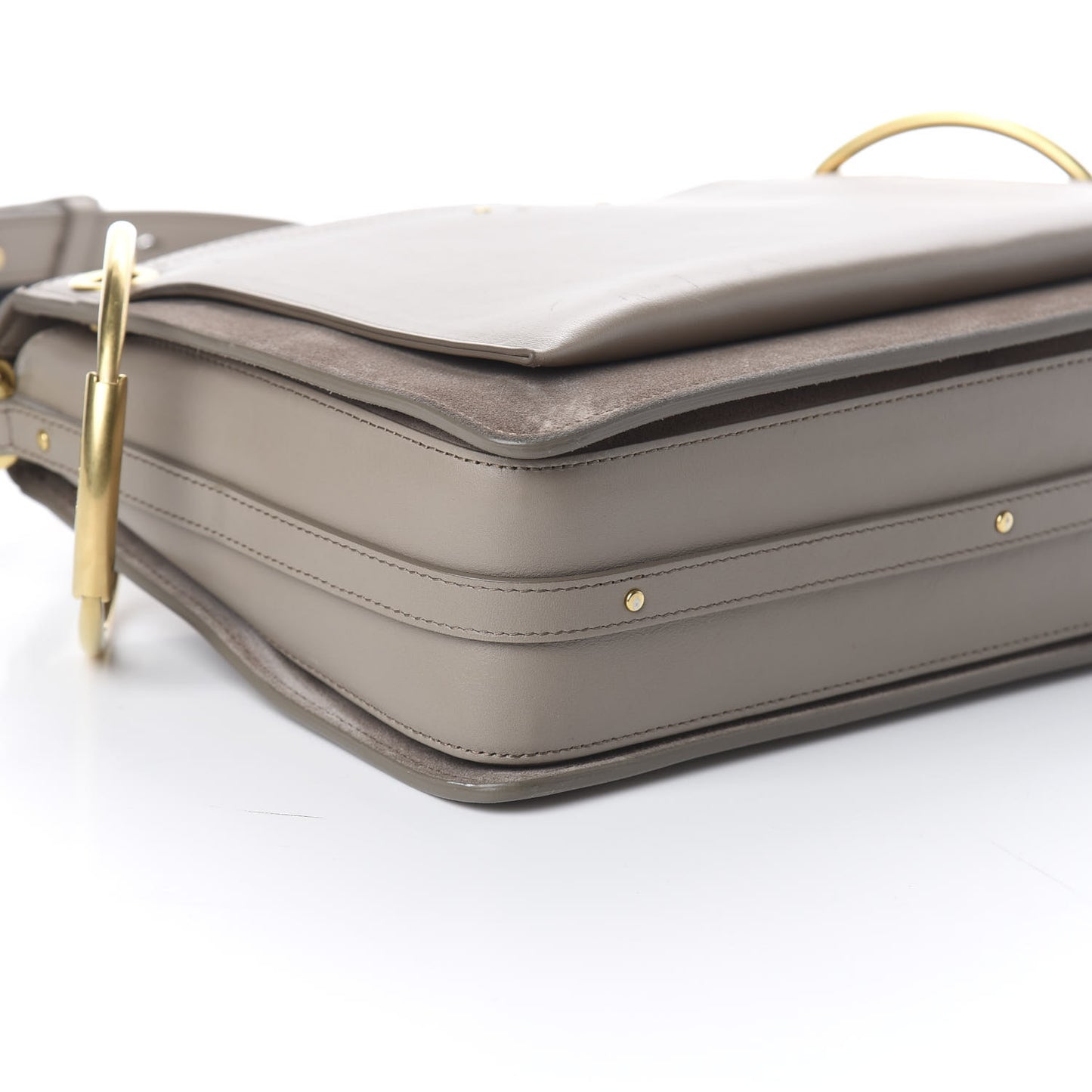 Calfskin Suede Medium Roy Bag Motty Grey