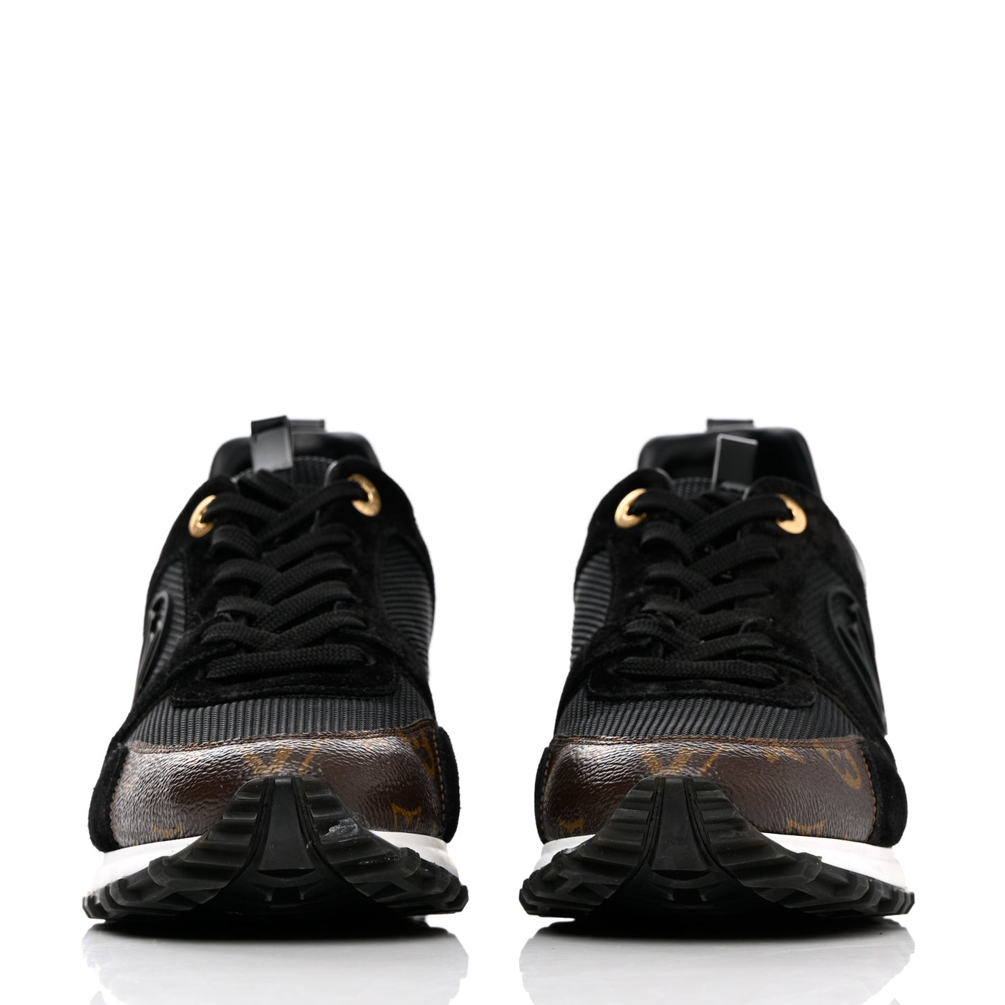 Suede Monogram Run Away Sneakers 38.5 Black