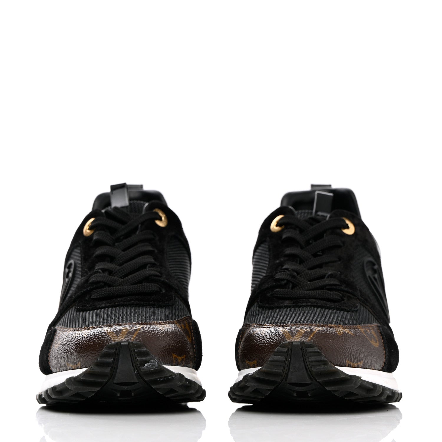 Louis Vuitton Suede Monogram Run Away Sneakers 38.5 Black 2 of 13