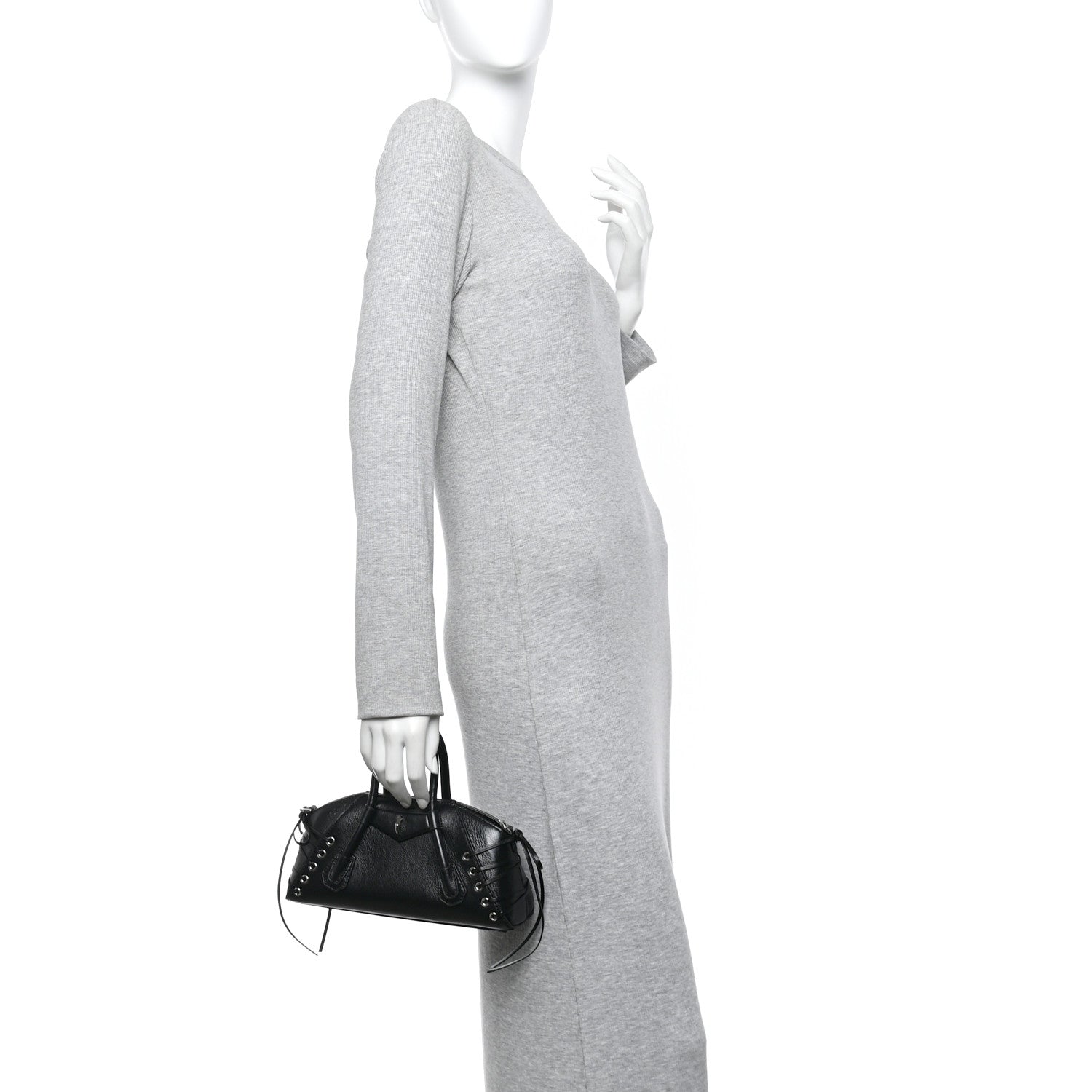 Givenchy Calfskin Lace Mini Antigona Stretch Black 2 of 9