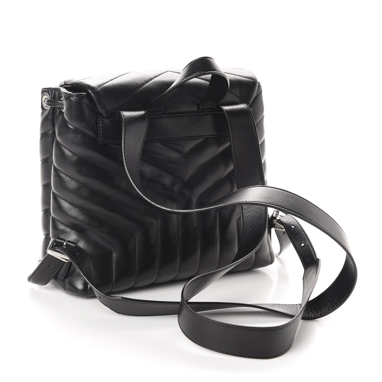 Calfskin Y Quilted Monogram Small Loulou Backpack Black