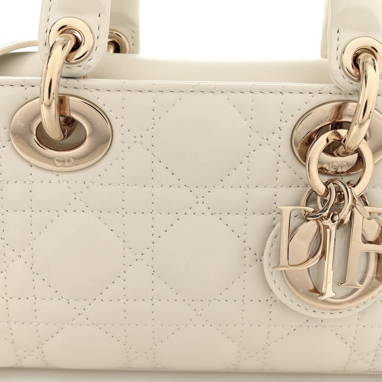 Lambskin Cannage Small Lady D-Joy Latte