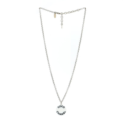 Chanel Resin Coco CC Necklace Silver 3 of 6
